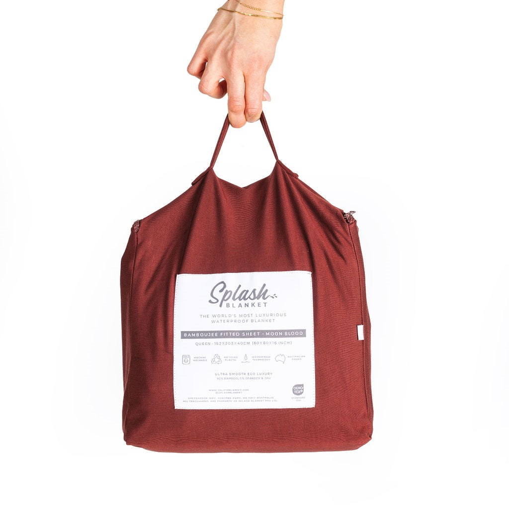 Waterproof Splash Blanket™️ Bamboujee Fitted Sheet Moon Blood